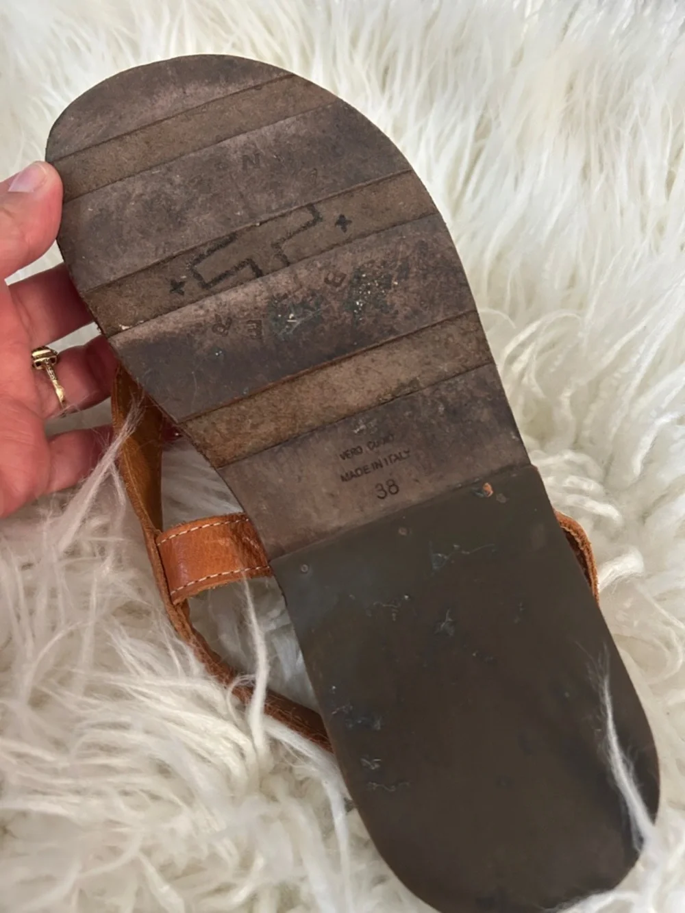 Fiorentini Baker embossed leather sandals  size 38 made in italy - Picture 5 of 5
